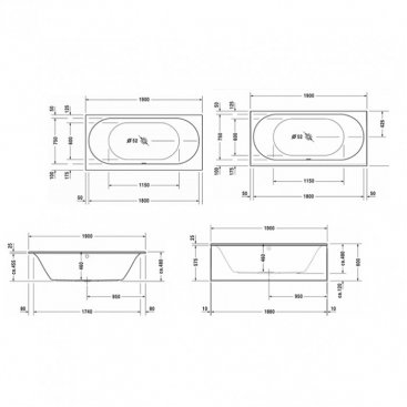 Ванна акриловая Duravit Darling New 190x90