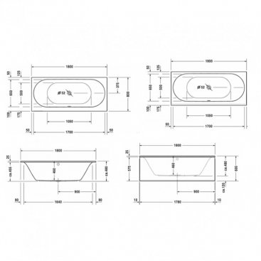 Ванна акриловая Duravit Darling New 180x80