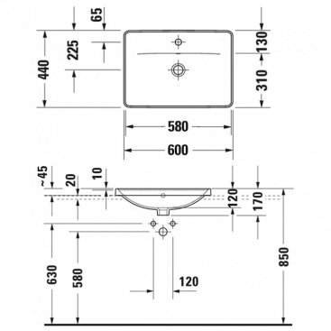 Раковина Duravit D-Neo 357600027 60 см