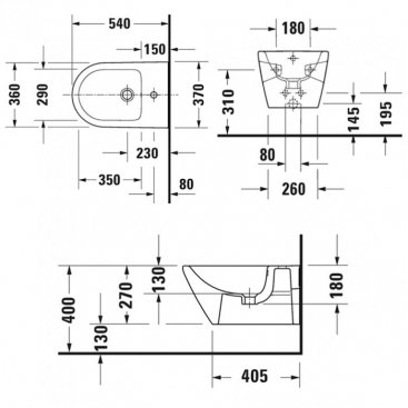 Биде подвесное Duravit D-Neo 2295150000