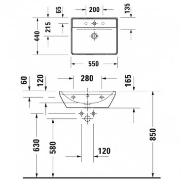 Раковина Duravit D-Neo 2366550000 55 см