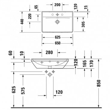 Раковина Duravit D-Neo 2366650000 65 см