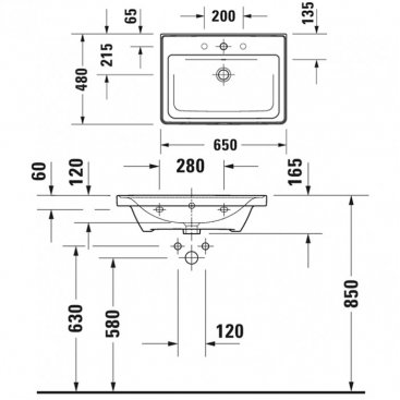 Раковина Duravit D-Neo 2367650000 65 см