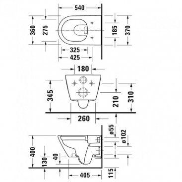 Унитаз подвесной Duravit D-Neo Rimless 45780900A1