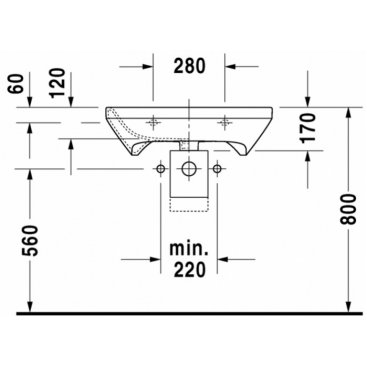 Раковина медицинская Duravit DuraStyle 2330650000 65 см