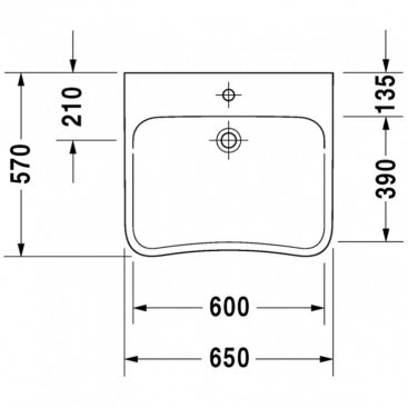 Раковина медицинская Duravit DuraStyle 2330650000 65 см