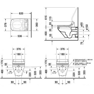 Унитаз подвесной Duravit DuraStyle 2537590000