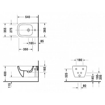 Биде подвесное Duravit Happy D.2 22581500001