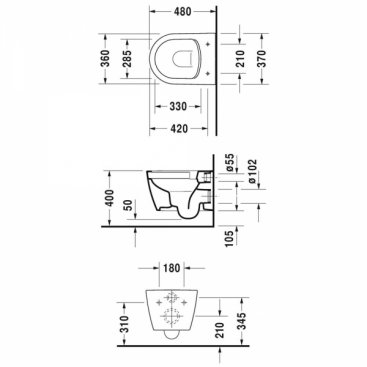 Унитаз подвесной Duravit Me by Starck 45300900A1