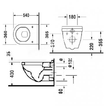 Унитаз подвесной Duravit Starck 3 2200090000