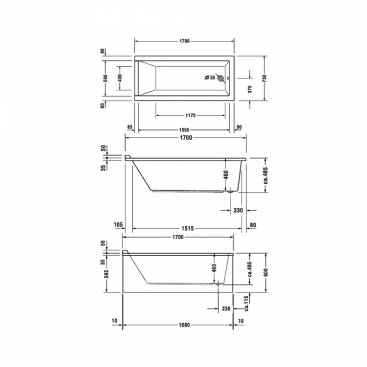 Ванна акриловая Duravit Starck 170x75