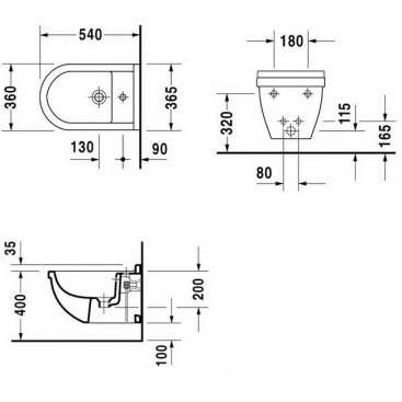 Биде подвесное Duravit Starck 3 2280150000