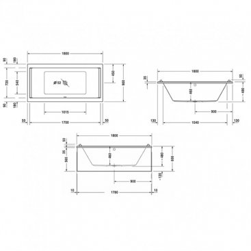 Ванна акриловая Duravit Starck 180x90