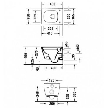 Унитаз подвесной Duravit Viu Rimless 2573090000