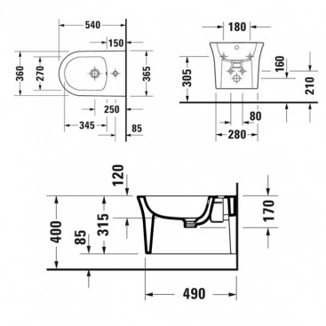 Биде подвесное Duravit White Tulip 2293150000