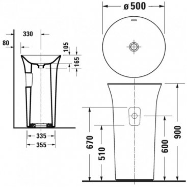 Раковина Duravit White Tulip 2702500070 50 см