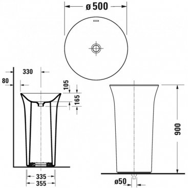 Раковина Duravit White Tulip 2703500070 50 см