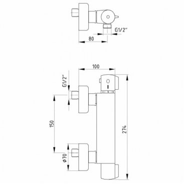 Смеситель для душа E.C.A. Thermostatic 102102341EX хром