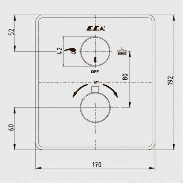 Смеситель для ванны E.C.A. Thermostatic 102167215EX-KDE хром