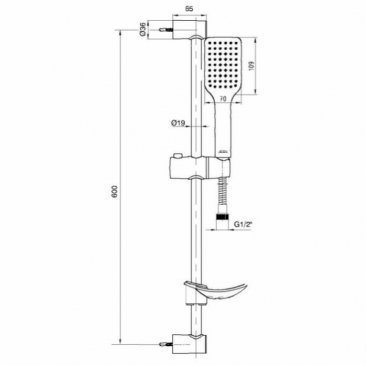 Душевой гарнитур E.C.A. Tiera 102146029EX хром