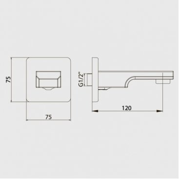 Излив E.C.A. Ttiera 102159205C1EX-K черный матовый