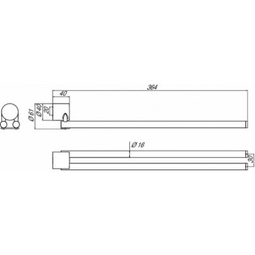 Полотенцедержатель двойной Emco Rondo2 4550 001 36