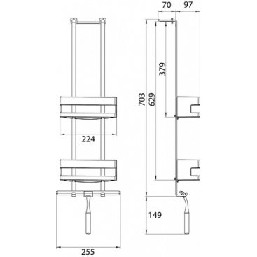 Полка 2-х ярусная с водосгоном Emco System2 3545 001 27