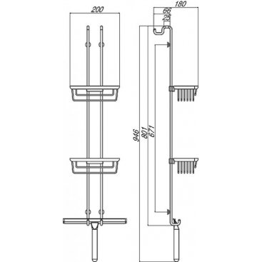 Полка 2-х ярусная с водосгоном Emco System2 3566 001 06