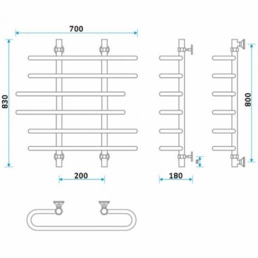 Полотенцесушитель Energy Aero 800x700