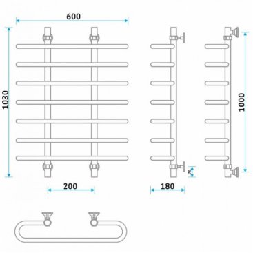 Полотенцесушитель Energy Aero 1000x600