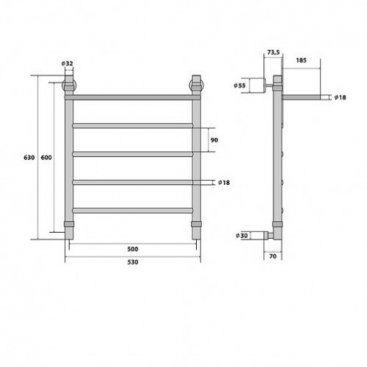 Полотенцесушитель Energy Classic Modus 600x500