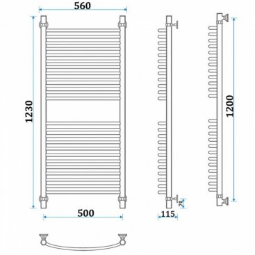 Полотенцесушитель Energy Elite 1200x500