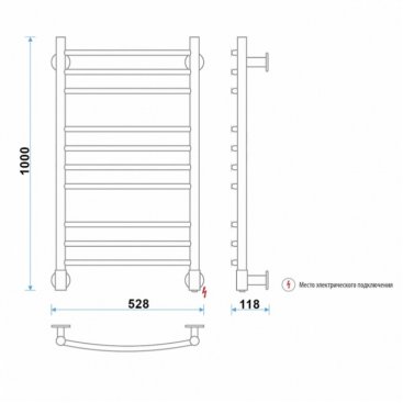 Полотенцесушитель электрический Energy G Ergo 100x50