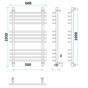 Полотенцесушитель Energy Ideal 1000x500