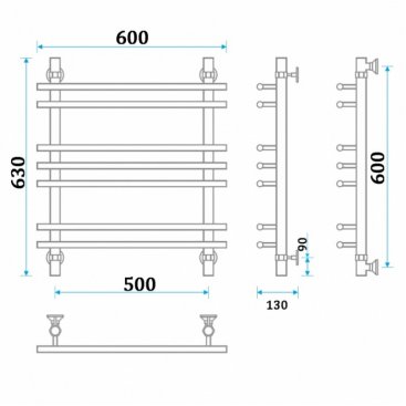 Полотенцесушитель Energy Ideal 600x500