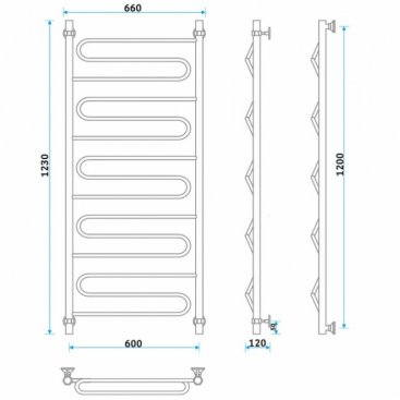 Полотенцесушитель Energy Sonata 1200x600