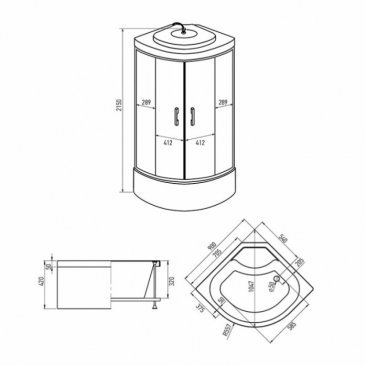 Душевая кабина Erlit ER3509TP-C3-RUS