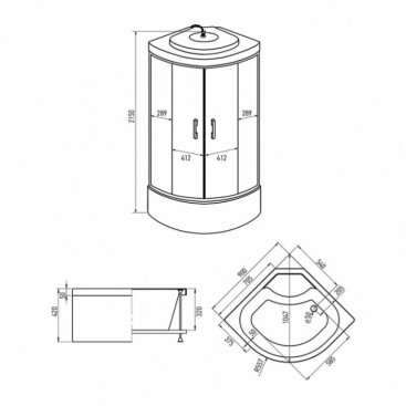 Душевая кабина Erlit ER3509TPF-C3-RUS