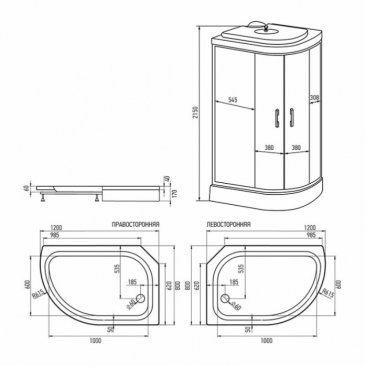 Душевая кабина Erlit ER3512P-C4-RUS