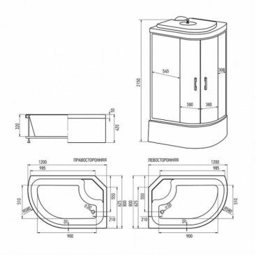 Душевая кабина Erlit ER3512TP-C3-RUS