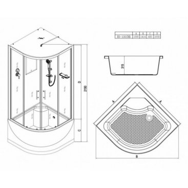 Душевая кабина Esbano ES-100CRB