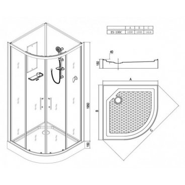 Душевая кабина Esbano ES-100C