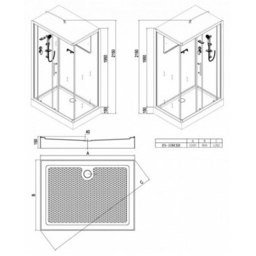 Душевая кабина Esbano ES-108CKR