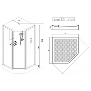 Душевая кабина Esbano ES-110PR