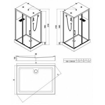 Душевая кабина Esbano ESB-1280CKR