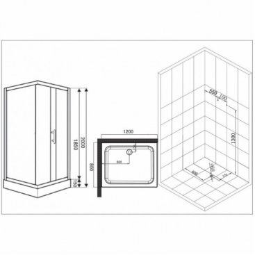 Душевой уголок Esbano ESR-80212C