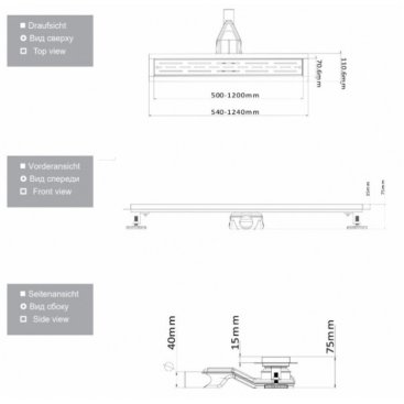 Водоотводящий желоб Esbano Combi C-TILE-60MB