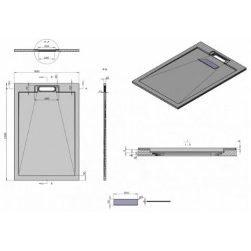 Душевой поддон Esbano Luxe ESP-LM128DR