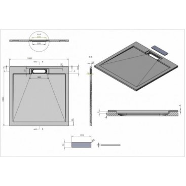 Душевой поддон Esbano Luxe ESPLX-100G