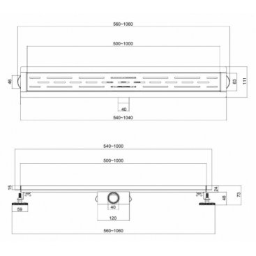 Водоотводящий желоб Esbano Meta M-TILE-80GM